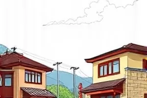 《山顶气象站》封面：云雾中的风向标与观测小屋